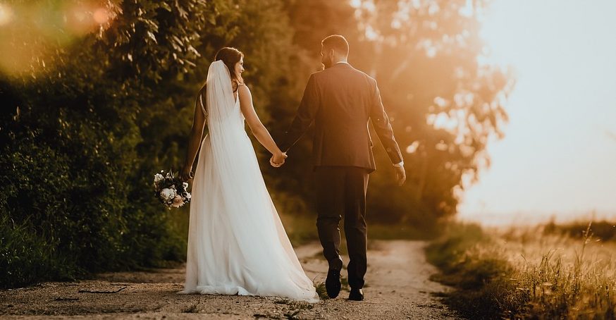 mariés balade lumière